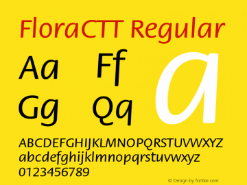 FloraCTT Regular TrueType Maker version 3.00.00 Font Sample