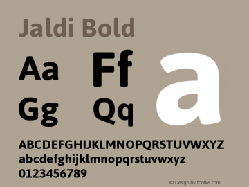 Jaldi Bold Version 1.007 Font Sample
