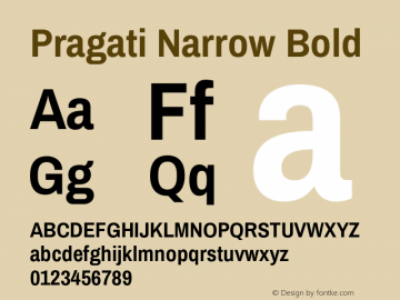 Pragati Narrow Bold Version 1.009;PS 001.009;hotconv 1.0.70;makeotf.lib2.5.58329 Font Sample