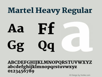 Martel Heavy Regular Version 1.002;PS 001.002;hotconv 1.0.70;makeotf.lib2.5.58329 Font Sample
