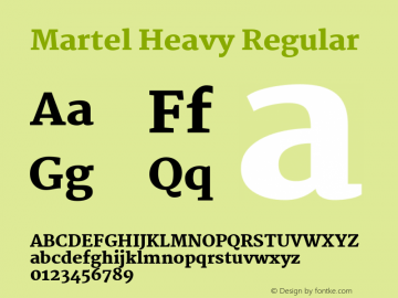 Martel Heavy Regular Version 1.002 Font Sample