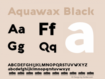 Aquawax Black Version 1.008 Font Sample