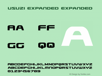 Usuzi Expanded Expanded Version 3.0; 2015 Font Sample