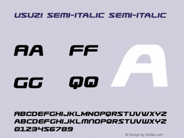 Usuzi Semi-Italic Semi-Italic Version 3.0; 2015图片样张