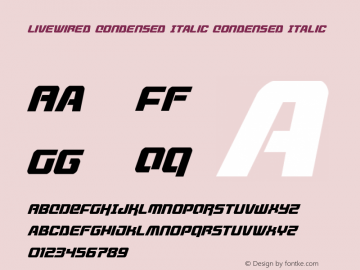 Livewired Condensed Italic Condensed Italic Version 1.0; 2015 Font Sample