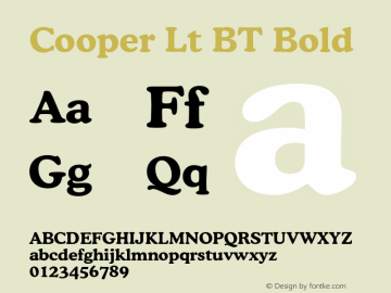 Cooper Lt BT Bold mfgpctt-v1.53 Friday, January 29, 1993 3:41:39 pm (EST)图片样张