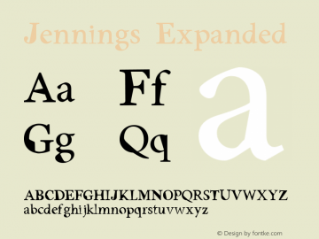 Jennings Expanded 1.000 Font Sample