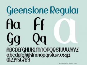 Greenstone Regular Version 1.000 Font Sample