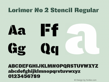 Lorimer No 2 Stencil Regular Version 1.001图片样张