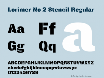Lorimer No 2 Stencil Regular Version 1.001 Font Sample