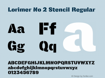 Lorimer No 2 Stencil Regular Version 1.001图片样张