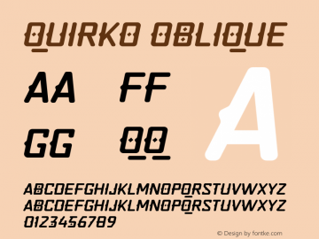 Quirko Oblique 1.000 Font Sample