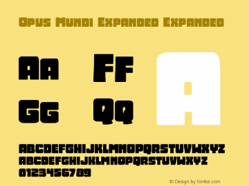 Opus Mundi Expanded Expanded Version 1.0; 2015 Font Sample