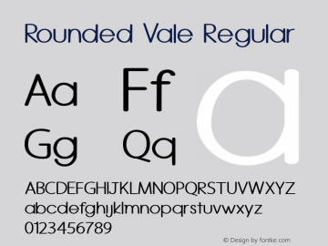 Rounded Vale Regular Version 1.000 Font Sample