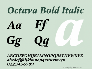Octava Bold Italic Version 1.000;PS 001.001;hotconv 1.0.38 Font Sample