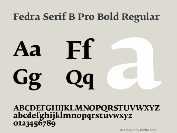 Fedra Serif B Pro Bold Regular Version 2.501;PS 002.005;hotconv 1.0.38 Font Sample