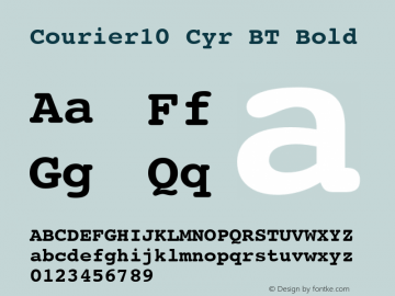 Courier10 Cyr BT Bold Version 2.00 Bitstream Cyrillic Set Font Sample