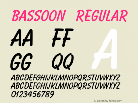 Bassoon Regular v1.0c Font Sample