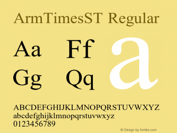 ArmTimesST Regular OTF 2.900;PS 001.001;Core 1.0.29图片样张