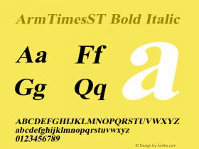 ArmTimesST Bold Italic OTF 2.900;PS 001.001;Core 1.0.29 Font Sample