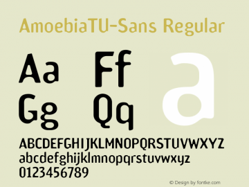 AmoebiaTU-Sans Regular Version 1.000 2005 initial release Font Sample