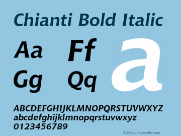 Chianti Bold Italic mfgpctt-v1.87 Jan 31 1997 Font Sample