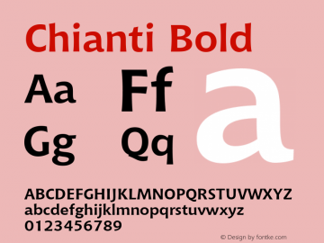 Chianti Bold mfgpctt-v1.84 Mar 29 1996 Font Sample