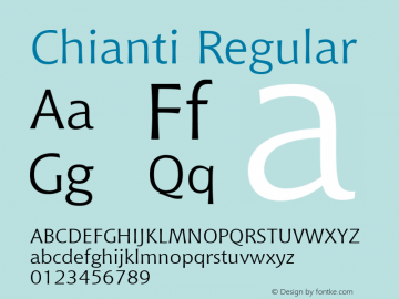 Chianti Regular mfgpctt-v1.84 Mar 27 1996 Font Sample