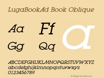 LugaBookAd Book Oblique 1.0 Tue Dec 27 12:51:36 1994图片样张