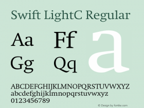 Swift LightC Regular Version 002.000 Font Sample