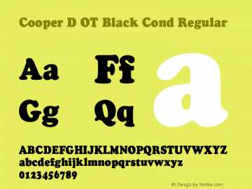 Cooper D OT Black Cond Regular OTF 1.002;PS 1.05;Core 1.0.27;makeotf.lib(1.11) Font Sample
