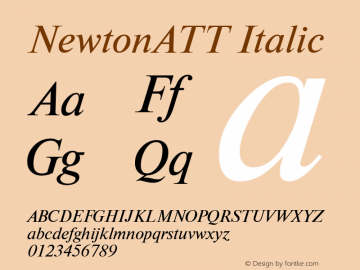 NewtonATT Italic TrueType Maker version 3.00.00图片样张