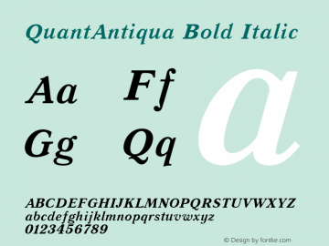 QuantAntiqua Bold Italic 001.022 Font Sample