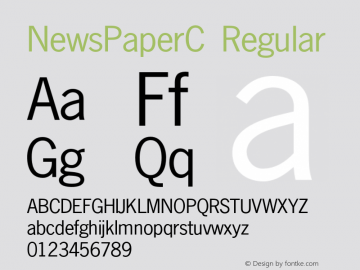 NewsPaperC Regular OTF 1.0;PS 001.010;Core 116;AOCW 1.0 161 Font Sample