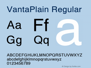 VantaPlain Regular 001.001 Font Sample