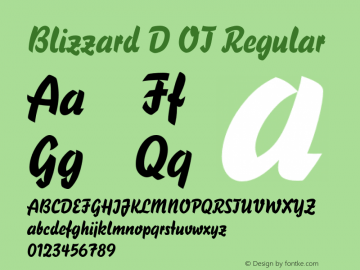 Blizzard D OT Regular OTF 1.001;PS 1.05;Core 1.0.27;makeotf.lib(1.11) Font Sample