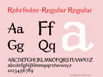 Rohrfeder-Regular Regular None Font Sample