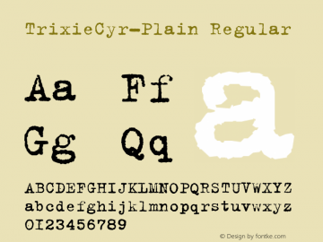 TrixieCyr-Plain Regular OTF 1.0;PS 1.000;Core 116;AOCW 1.0 161 Font Sample
