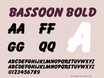 Bassoon Bold v1.0c Font Sample