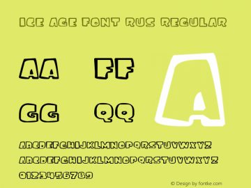 ice age font rus Regular Version 1.00 Jule 10, 2012, recreated Font Sample