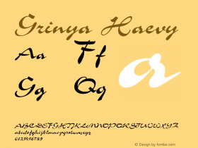 Grinya Haevy 1.0 Tue Oct 19 16:01:09 1993 Font Sample