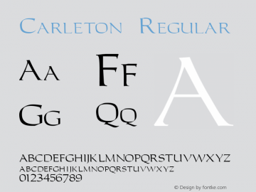 Carleton Regular v1.0c Font Sample