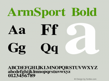 ArmSport Bold OTF 0.001;PS 0.0;Core 1.0.29 Font Sample