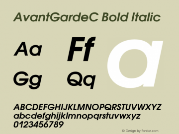 AvantGardeC Bold Italic OTF 1.0;PS 001.000;Core 116;AOCW 1.0 161图片样张