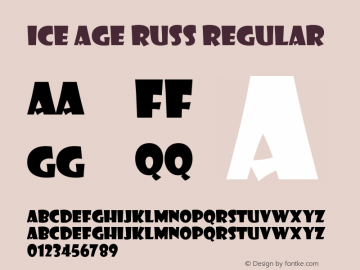 ice aGE rUSS Regular Version 1.000 Font Sample
