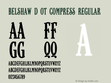 Belshaw D OT Compress Regular OTF 1.001;PS 1.05;Core 1.0.27;makeotf.lib(1.11) Font Sample