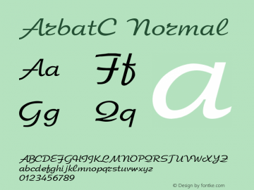 ArbatC Normal 1.0 Wed Feb 14 23:23:25 1996 Font Sample