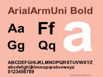 ArialArmUni Bold OTF 2.900;PS 002.090;Core 1.0.29图片样张