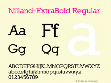 Nilland-ExtraBold Regular 1.0 2005-03-11图片样张