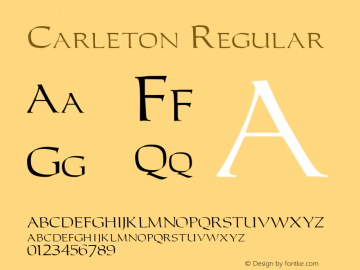 Carleton Regular 001.003 Font Sample